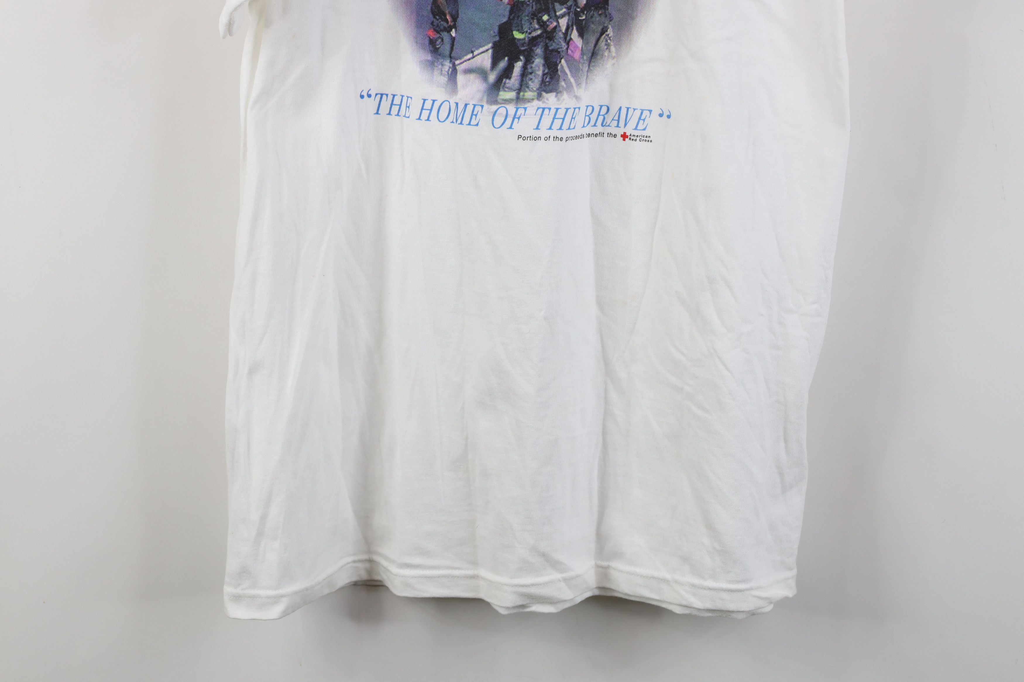 Vintage Vintage September 11 American Firefighters Brave T-Shirt Size US L / EU 52-54 / 3 - 3 Thumbnail