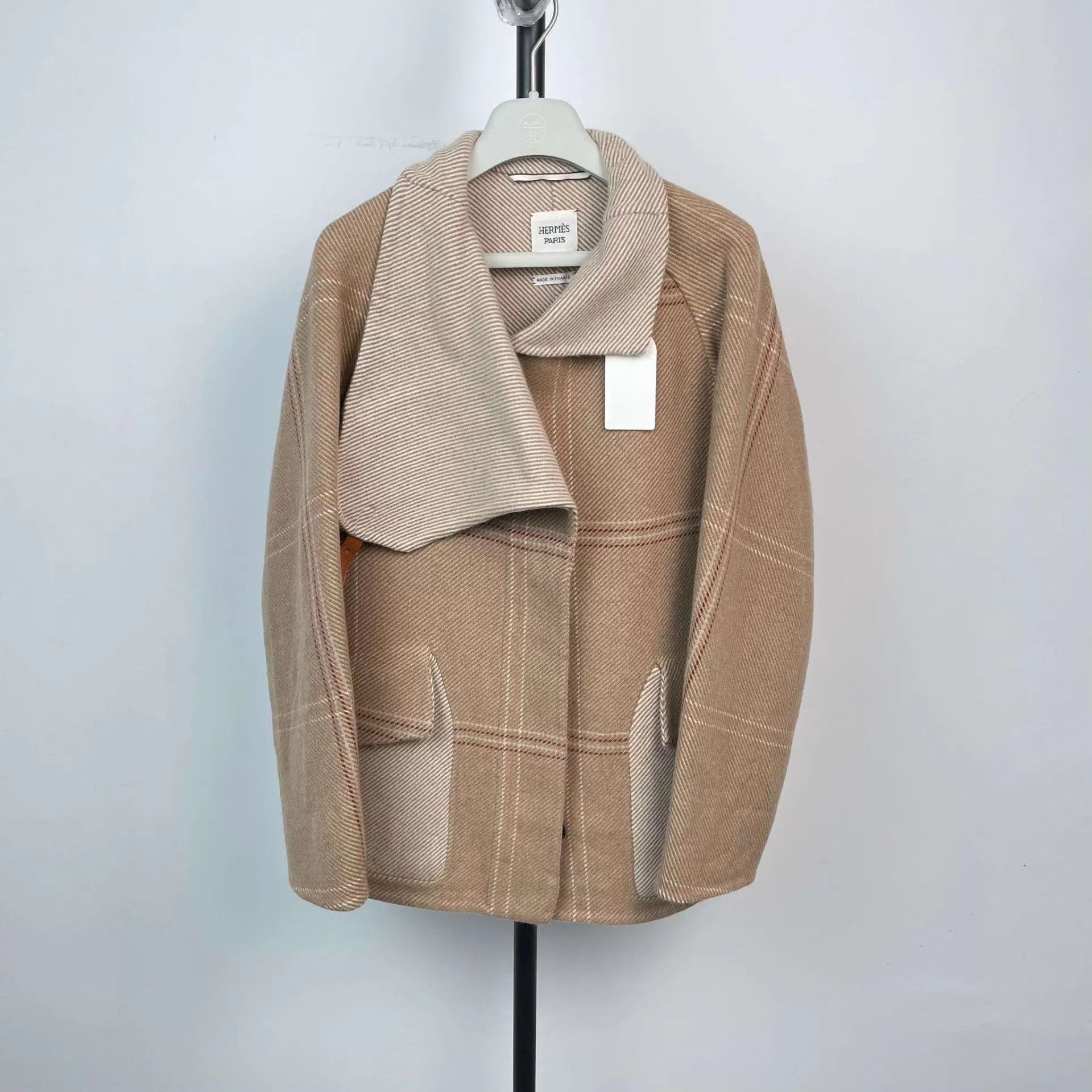 Hermes 98 New Hermès Cashmere Tartan Overcoat 36 Brown Size XS / US 0-2 / IT 36-38 - 2 Thumbnail