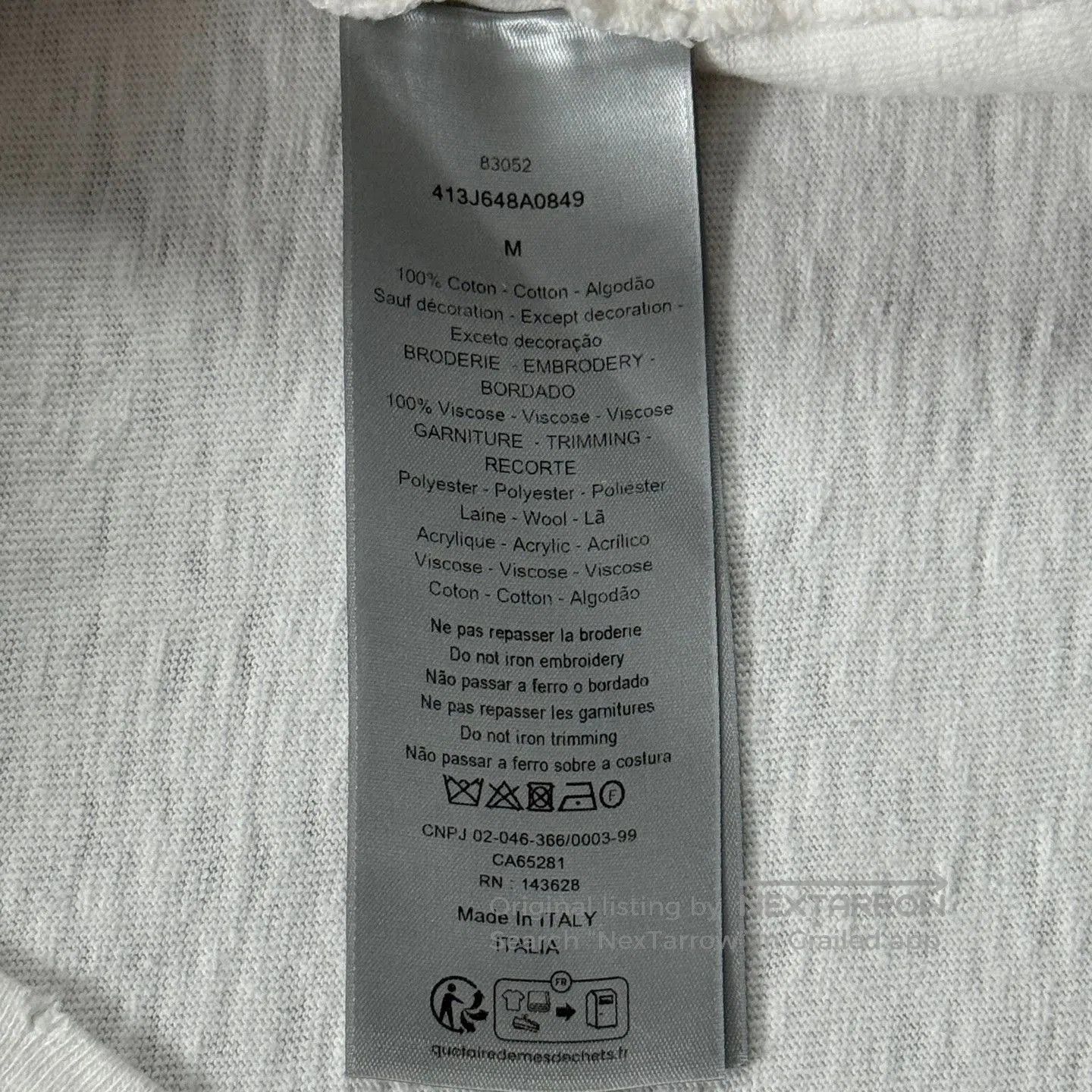Dior white pocket dinosaur short sleeve t-shirt. Size US M / EU 48-50 / 2 - 4 Thumbnail
