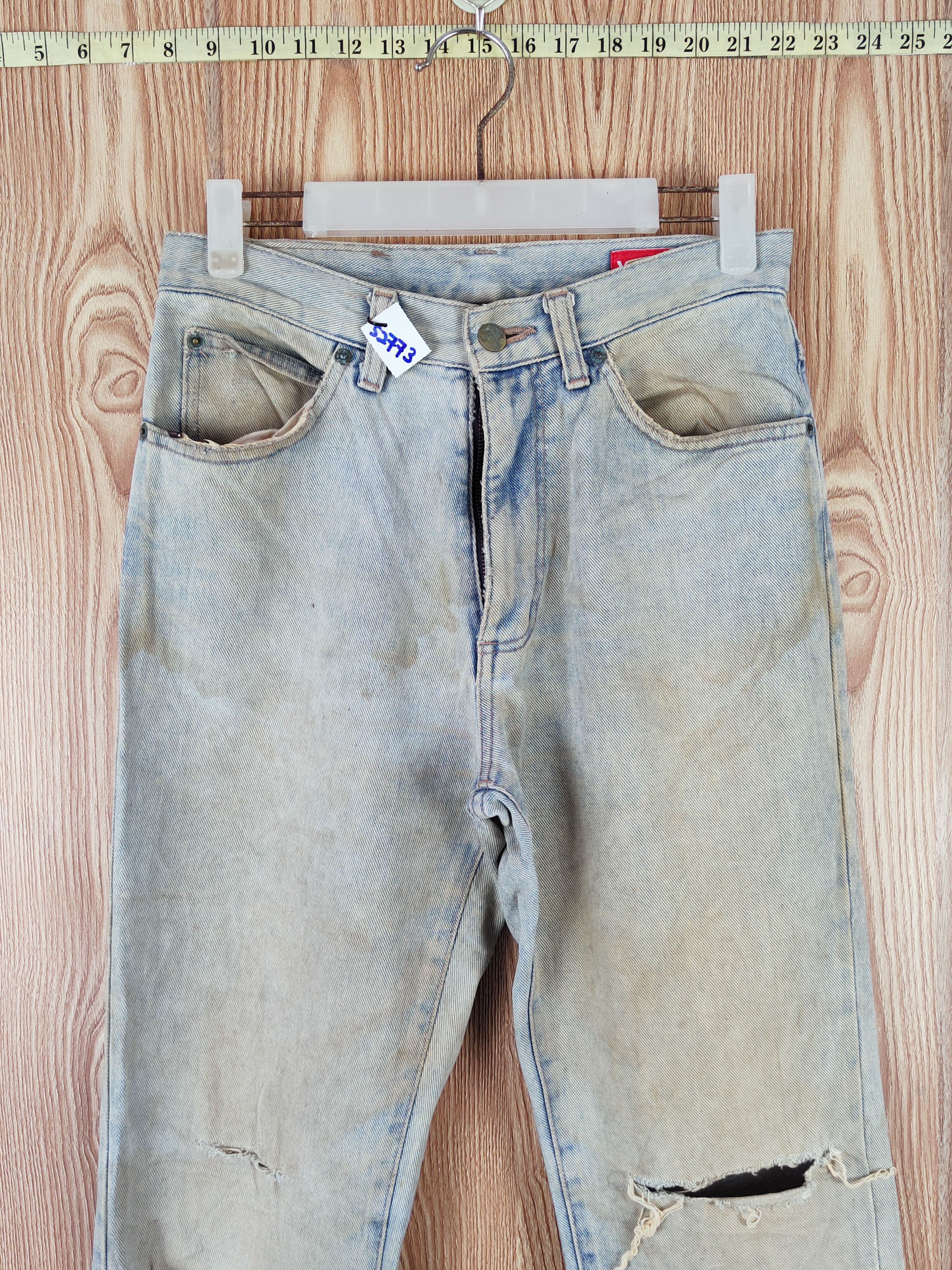 Vintage Wrangler vintage Blue Faded Distressed Ripped Jeans #S2773 Size US 28 / EU 44 - 2 Thumbnail