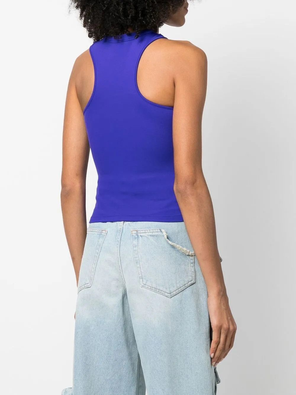 Off-White o1y1225 Crop Top in Bright Blue Size S / US 4 / IT 40 - 4 Thumbnail