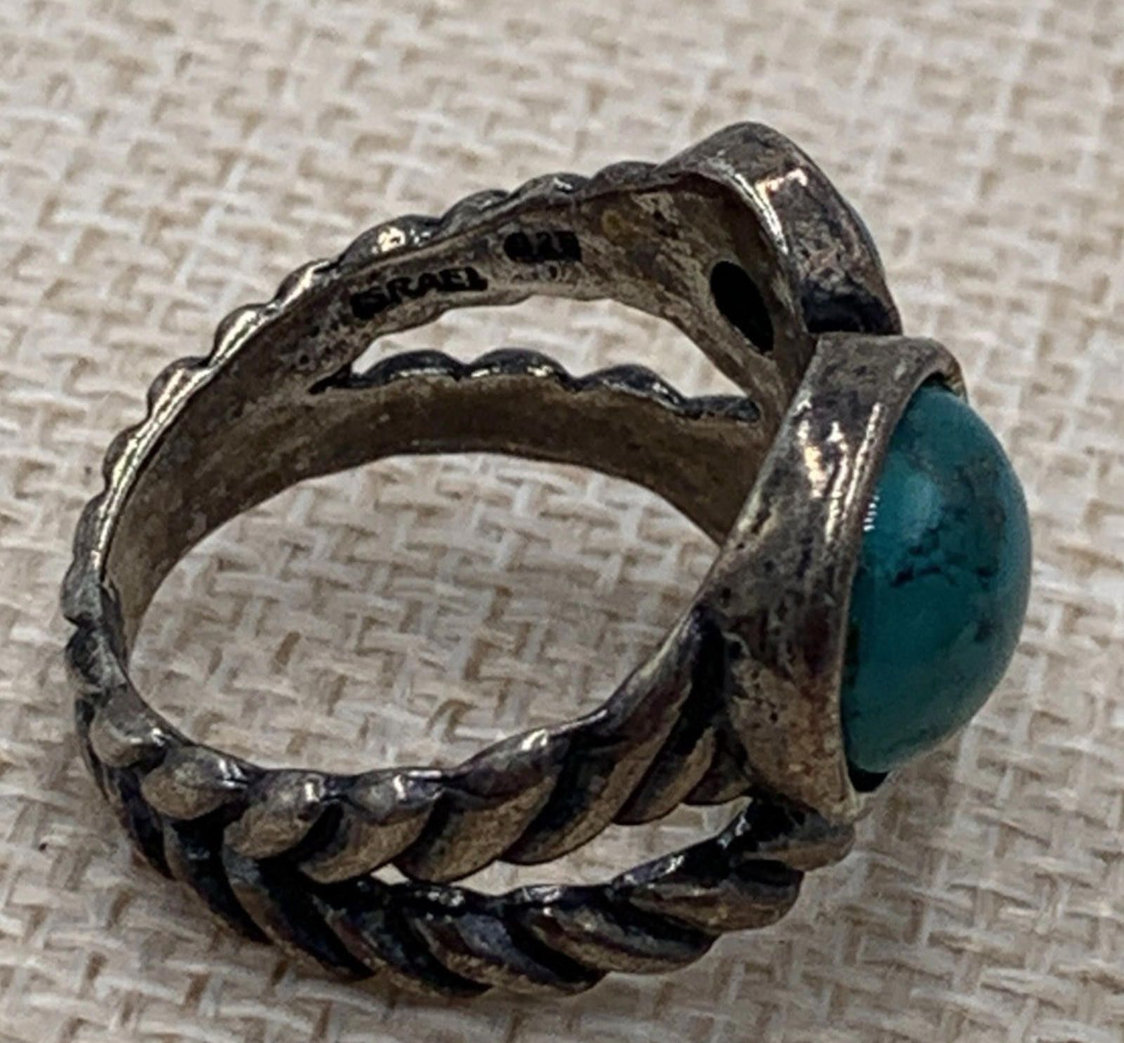 Other Didae Shablool Israel Turquoise Sterling Silver Braided Ring Size ONE SIZE - 7 Thumbnail