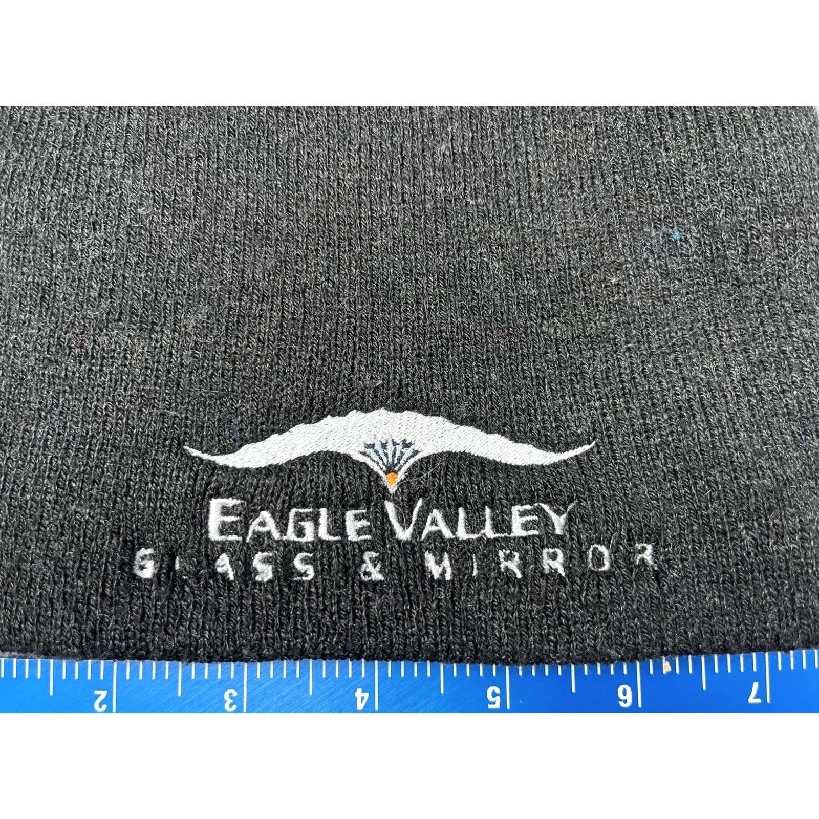 Vintage Eagle Valley Glass & Mirror Beanie Mens One Size Black Knit Logo Winter Size ONE SIZE - 2 Thumbnail