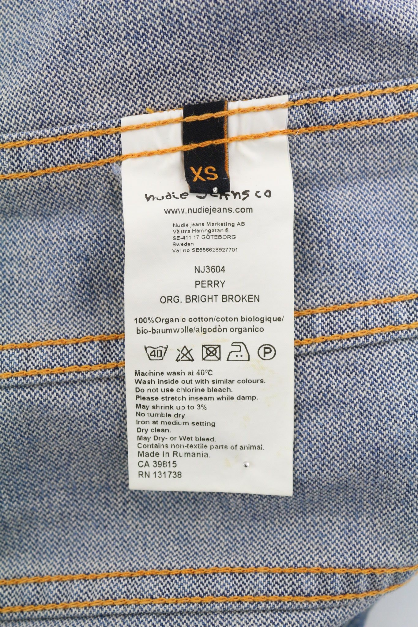 Nudie Jeans PERRY XS Bright Broken Mid Blue Denim Jacket 82440 Size US XS / EU 42 / 0 - 7 Thumbnail