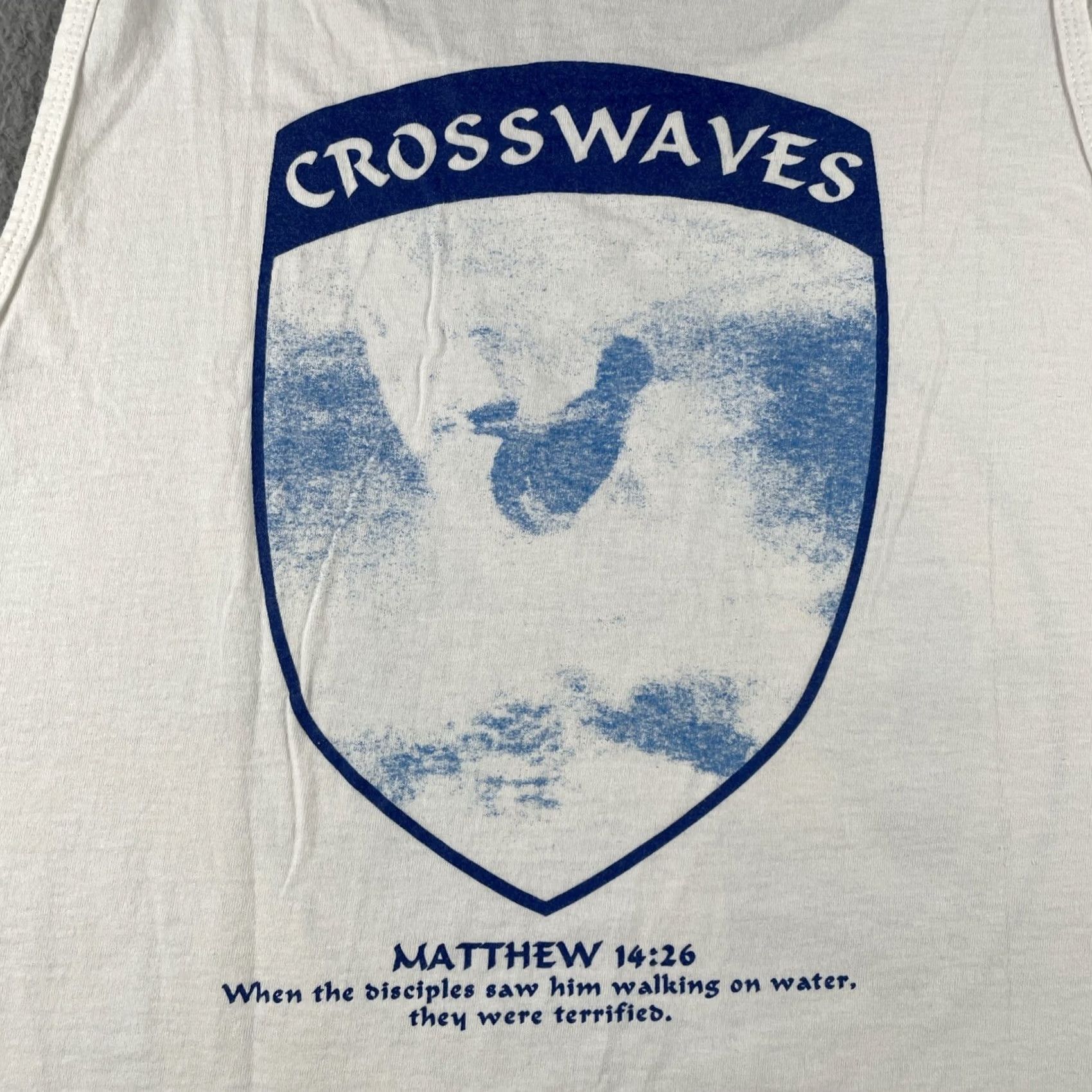 Fruit Of The Loom VINTAGE Fruit of the Loom XL Tank Top Shirt Cross Waves Christian Family Surfing Ministries Mens Size US XL / EU 56 / 4 - 2 Thumbnail