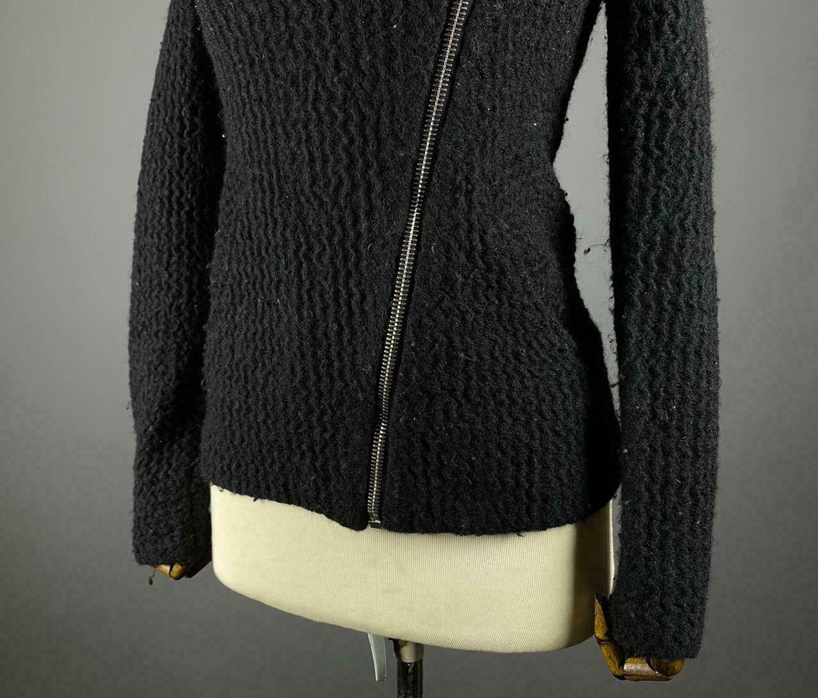 Iro IRO Cody Black Shawl Asymmetric Zip Up Wool Jacket Size 38 Size M / US 6-8 / IT 42-44 - 3 Thumbnail