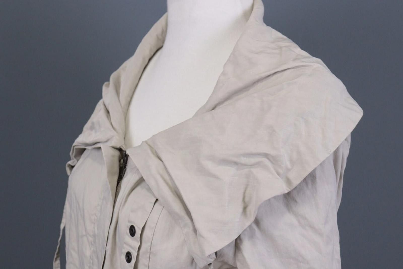 Designer Ladies Sarah Pacini Ivory Long Trench Coat Jacket Size M / US 6-8 / IT 42-44 - 11 Thumbnail