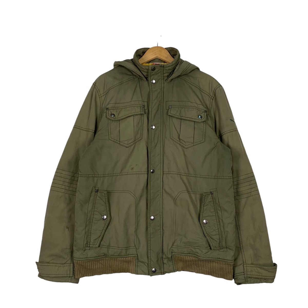 Puma PUMA Four Pocket Hooded Green Jacket #1126-C51 Size US L / EU 52-54 / 3 - 1 Thumbnail