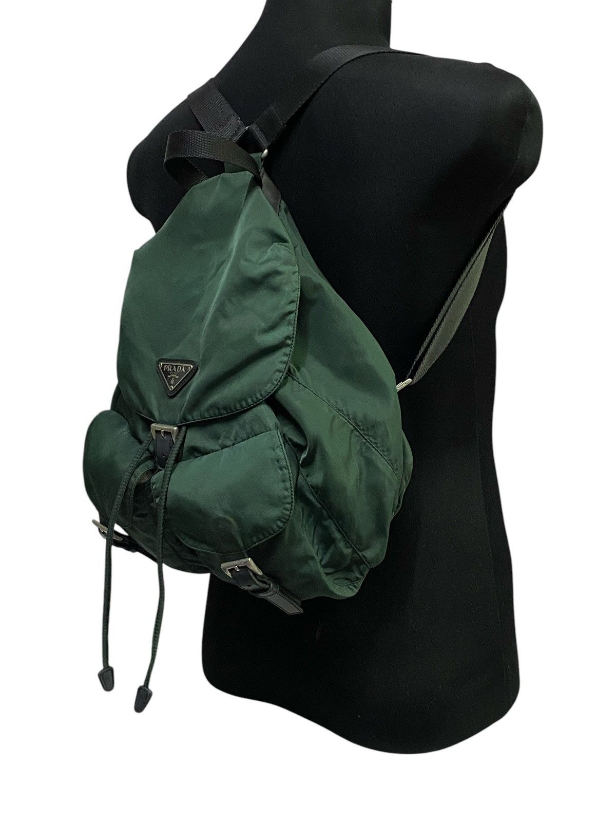 Prada Vintage Prada Tessuto Green Nylon Mini Backpack Size ONE SIZE - 2 Thumbnail