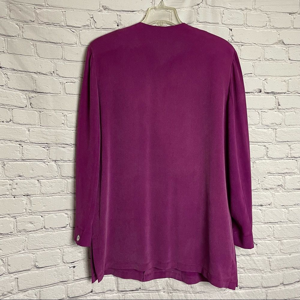 Other Vintage Liz Claiborne Silk Berry Wine Jacket Shirt Size 14 Size XL / US 12-14 / IT 48-50 - 3 Thumbnail