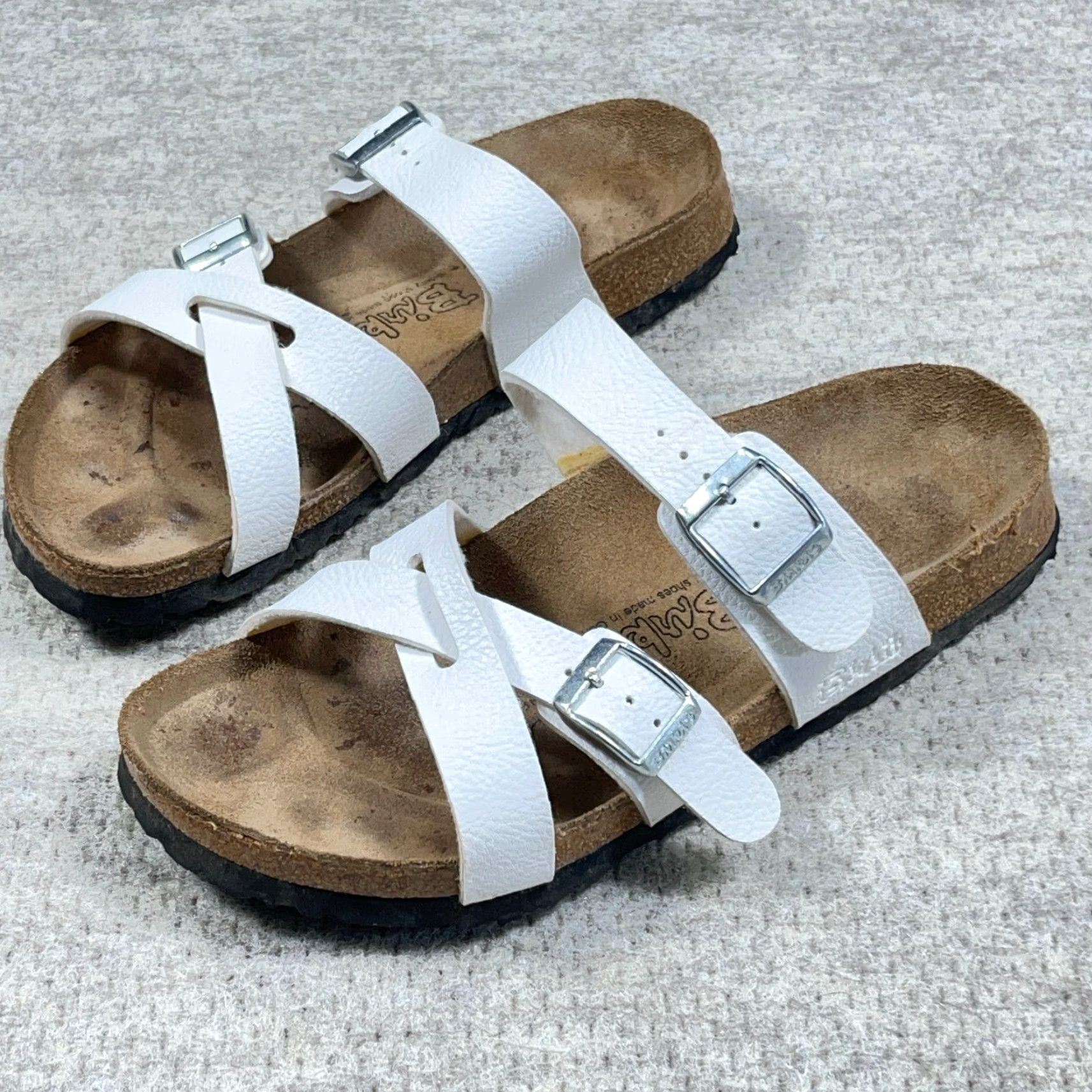 Birkenstock Birkenstock Birkis Nepal Criss Cross Sandals White 6 Womens Leather Insole Adjustable Strap Slip-On N/A Size US 6 / IT 36 - 2 Thumbnail