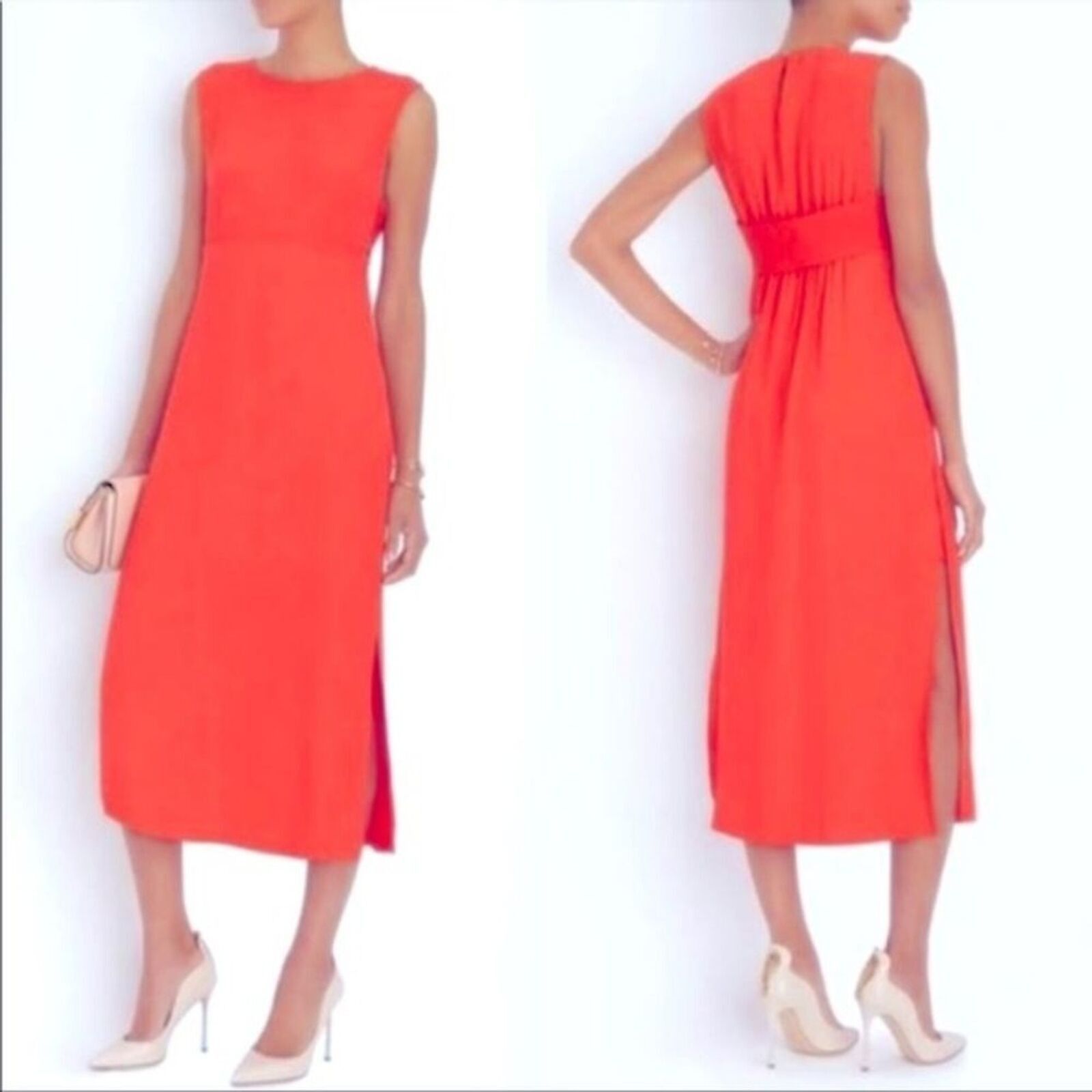A.L.C. coral orange dress sleeveless waist bandeau sz 0
