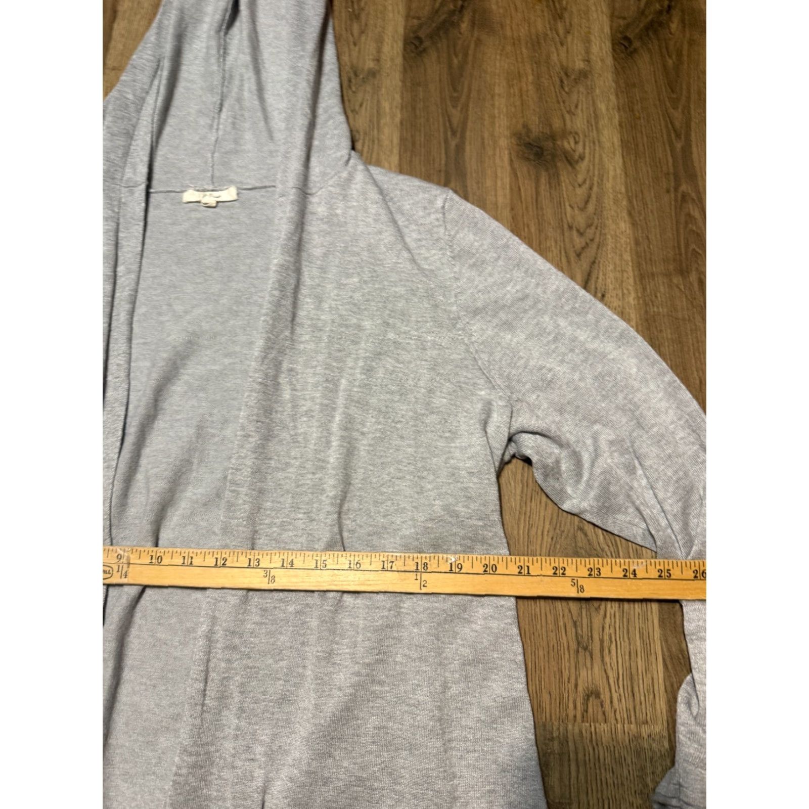 Vintage Peyton Promise Sweater Cardigan Hooded, Women's Plus 1X, Gray, Long Open Knit, Open, Regular, Casual, Fall Winter Spring Summer, 1X, Women Size XL / US 12-14 / IT 48-50 - 6 Thumbnail