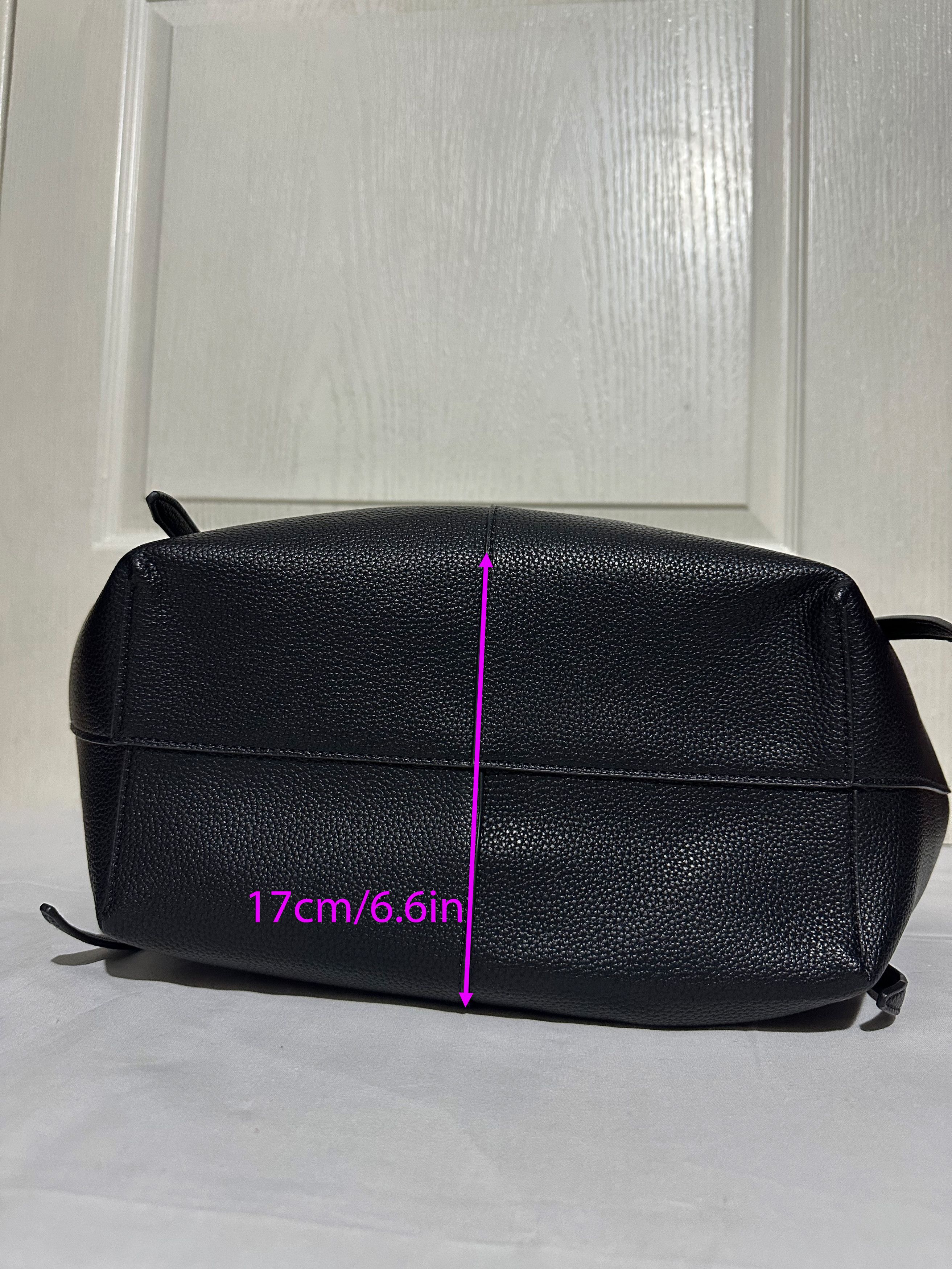 Other Yuzefi Black Leather Tote Bag Medium Size Designer Modern Size ONE SIZE - 6 Thumbnail