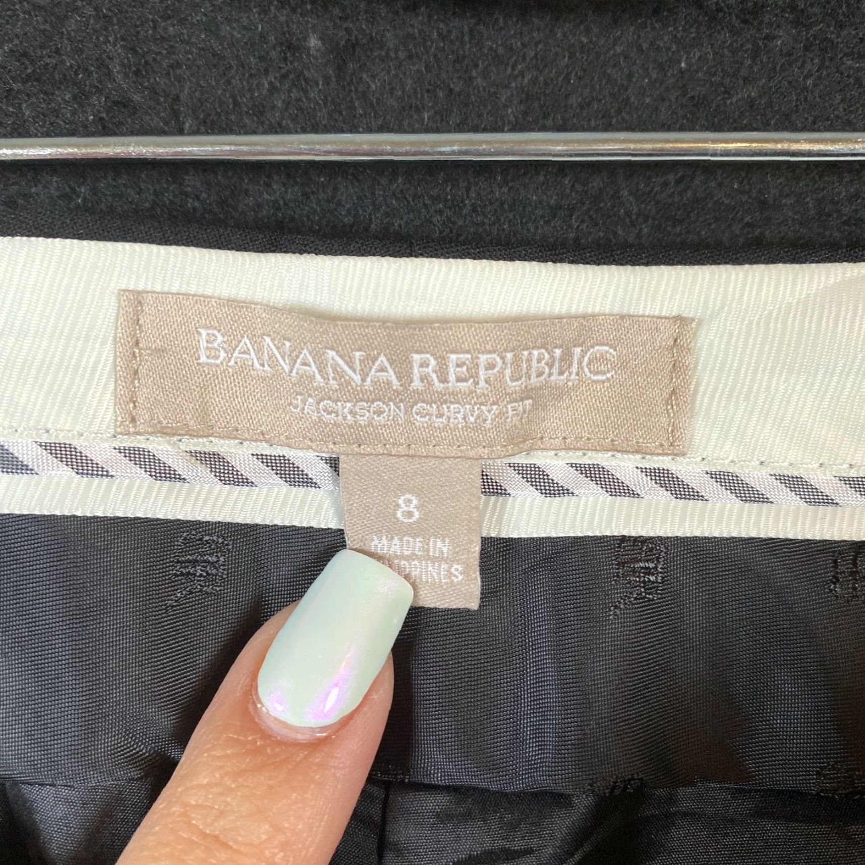 Banana Republic VINTAGE Banana Republic Womens Pants Black Jackson Curvy Fit Wool Blend Lined Stretch 8 Size 24" / US 00 / IT 34 - 5 Thumbnail
