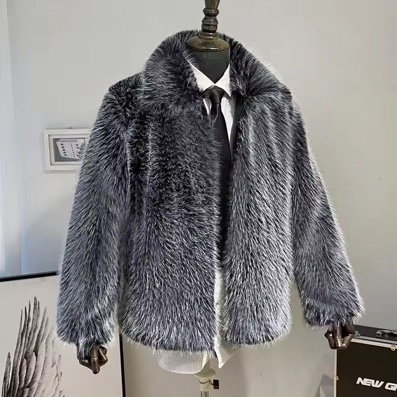 Other Streetwear Faux Fur Warm Luxury Trendy Gray Jacket Coat Size US L / EU 52-54 / 3 - 1 Thumbnail