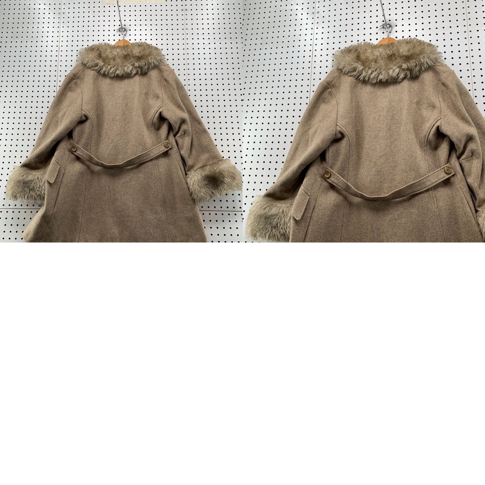 Sears VINTAGE Sears Fashion Wool Coat Womens M Double Breasted Faux Fur Collar Coat Beige 70s 60s Winter Mens Womens Size M / US 6-8 / IT 42-44 - 10 Thumbnail