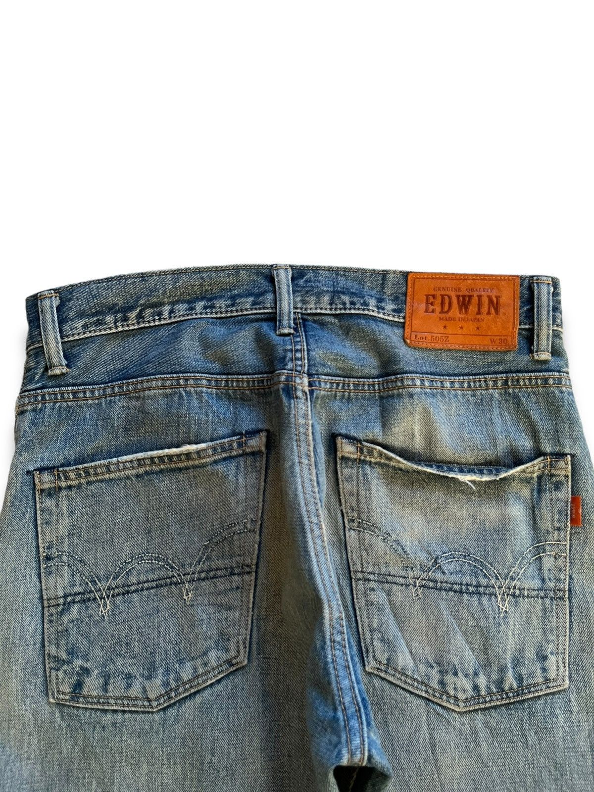 Edwin Vintage Japanese Edwin 505Z Selvedge Distressed Baggy Jeans Size US 33 - 9 Thumbnail