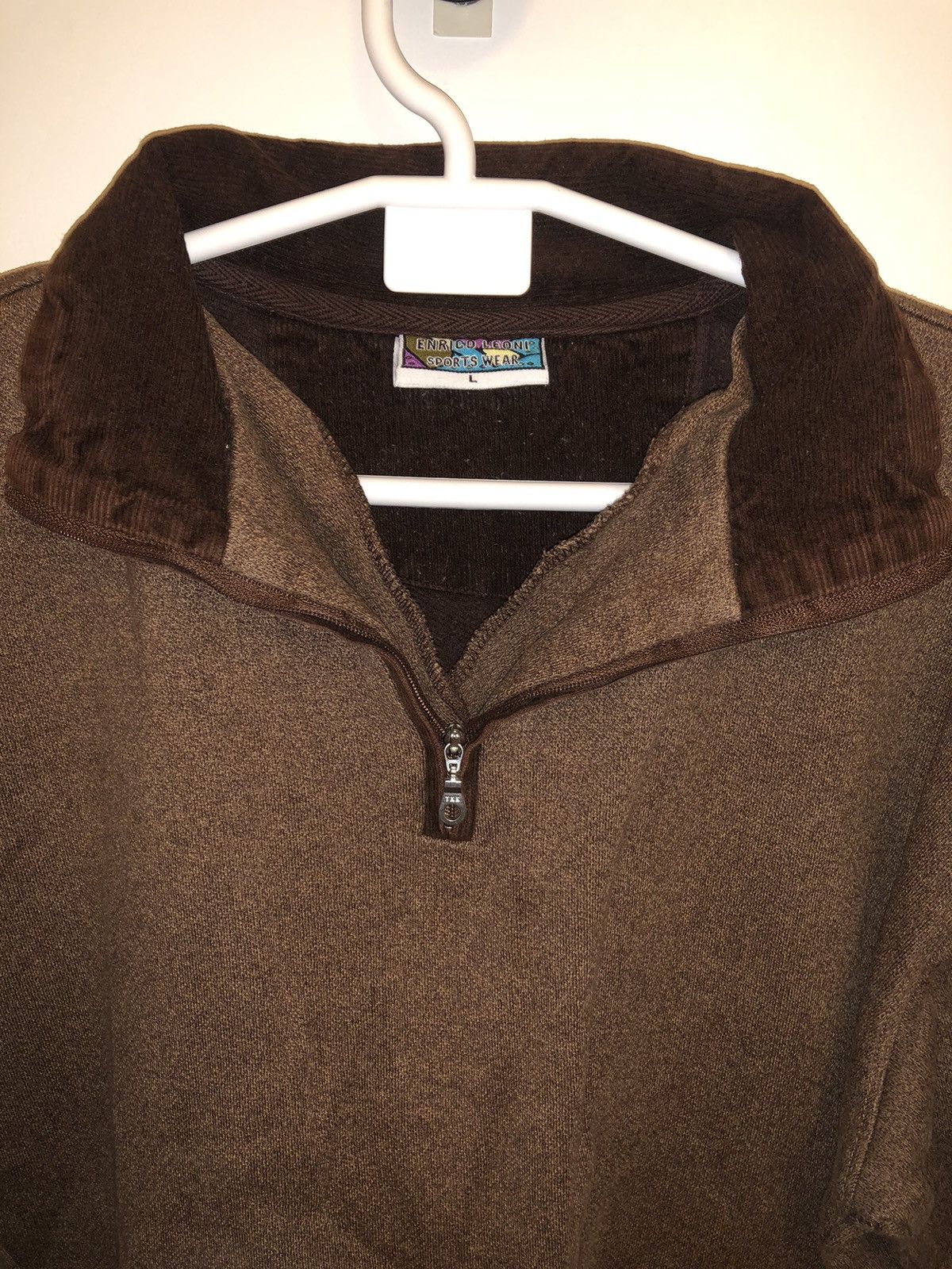 Designer × Vintage Brown Enrico Leoni Sweatshirt Size US L / EU 52-54 / 3 - 2 Thumbnail