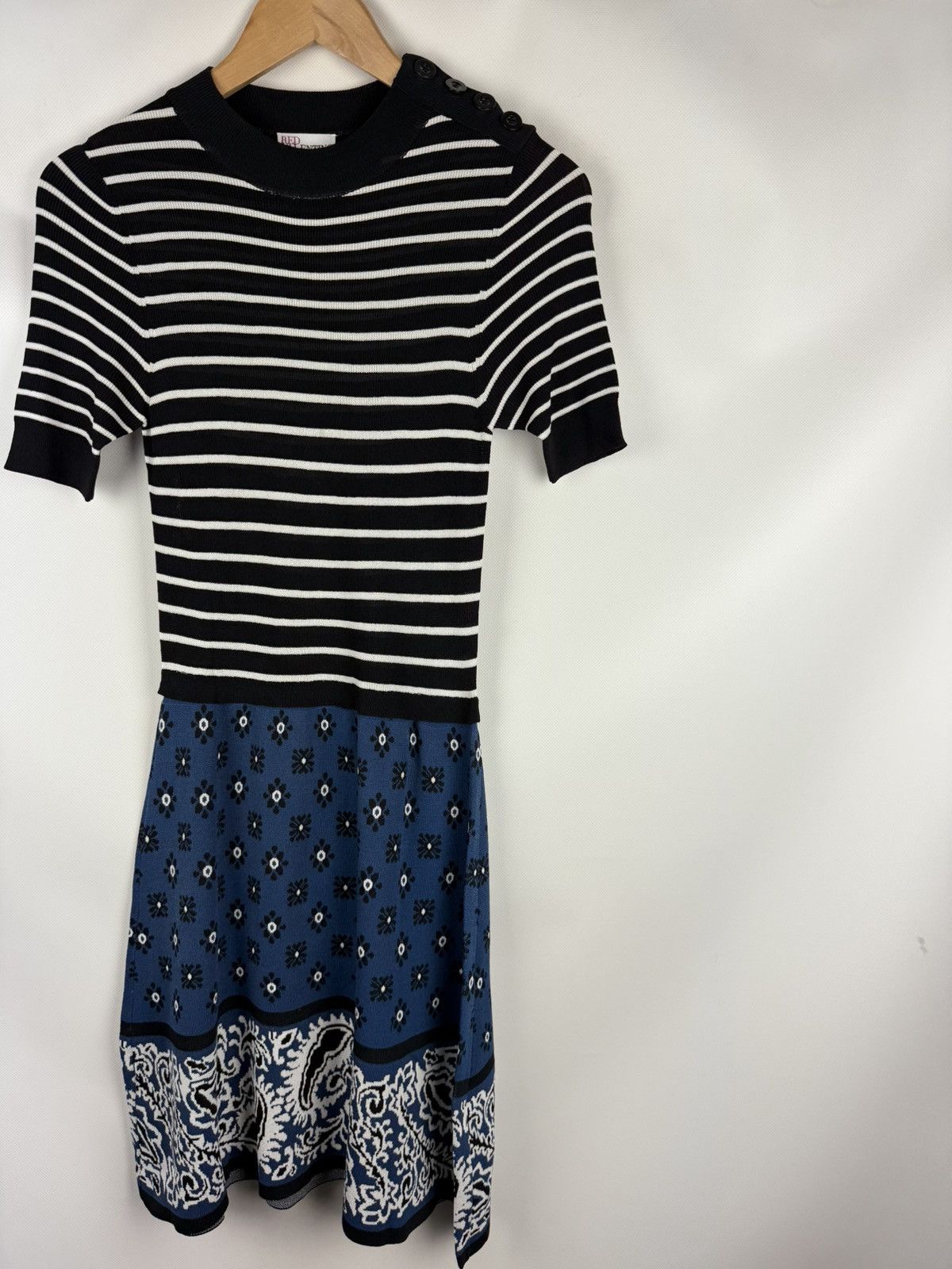 RED Valentino × Valentino Red Valentino Ladies Patterned Short Sleeve Viscose Dress Size L / US 10 / IT 46 - 21 Thumbnail