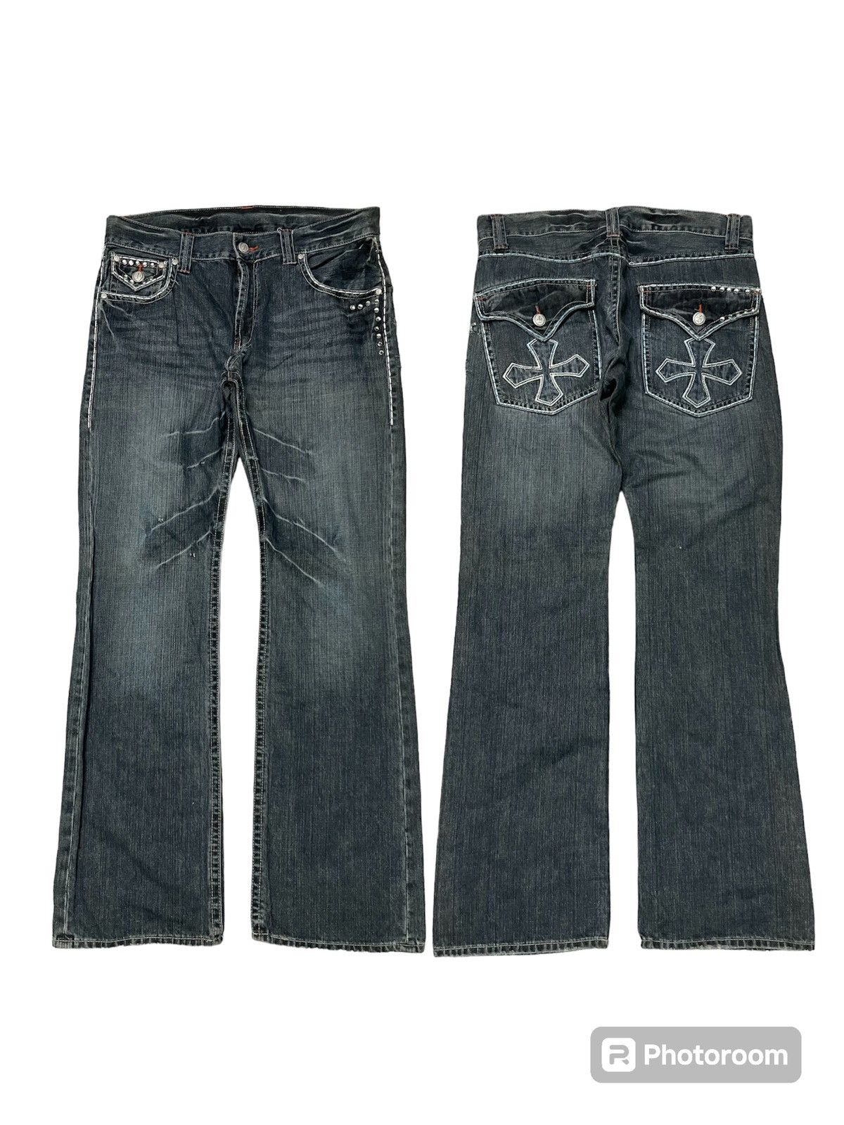 If Six Was Nine 2000s CHROME HEARTS INSPIRED JAPANESEBRAND STUDDED PANT Size US 35 - 1 Thumbnail