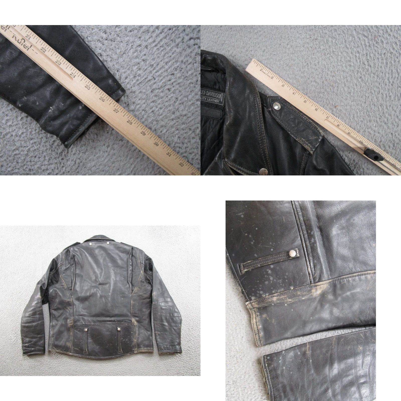 Harley Davidson VINTAGE Harley-Davidson Motorcycle Jacket Mens 50T Leather Black Wide Wing Collar Jacket Size US M / EU 48-50 / 2 - 9 Thumbnail