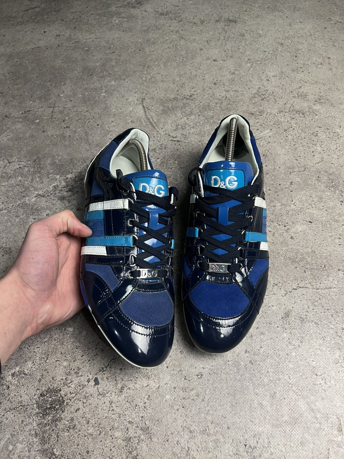 Dolce & Gabbana Vintage Dolce&Gabbana Patent Leather Low Top Sneakers DG Y2K Size US 9 / EU 42 - 1 Thumbnail