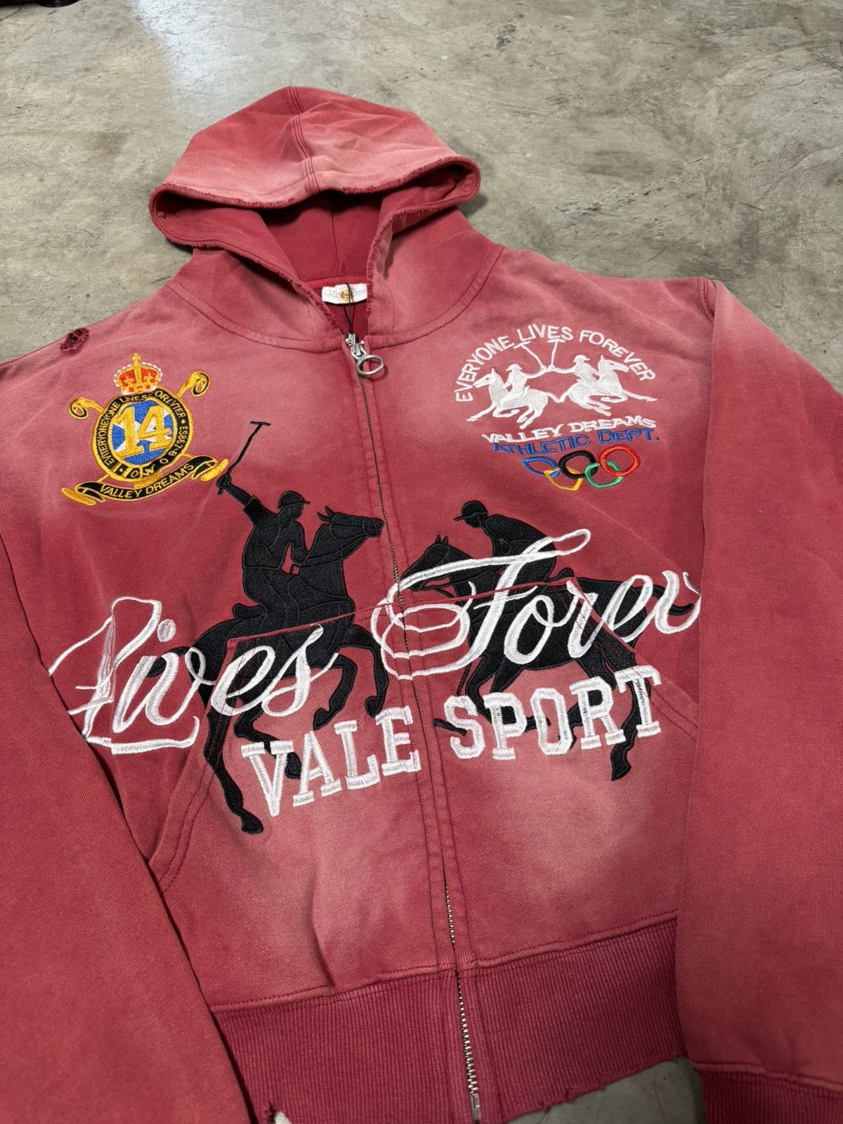 Vale Vale Forever Rockefeller Zip Up Red Hoodie Size US M / EU 48-50 / 2 - 2 Thumbnail