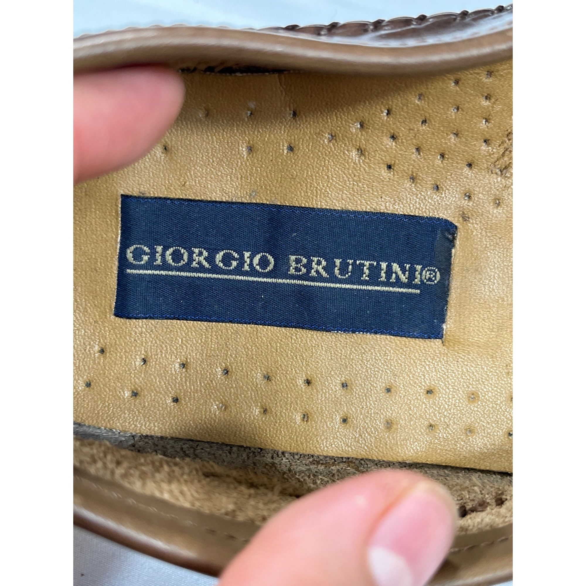 Giorgio Brutini Giorgio Brutini Mens Brown Leather Loafers Size 9.5D SKU 725 Size US 9.5 / EU 42-43 - 8 Thumbnail