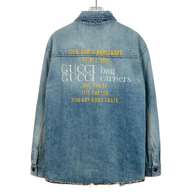 Gucci Gucci Blue logo letter print cotton lapel denim jacket 2501 Size US S / EU 44-46 / 1 - 2 Thumbnail