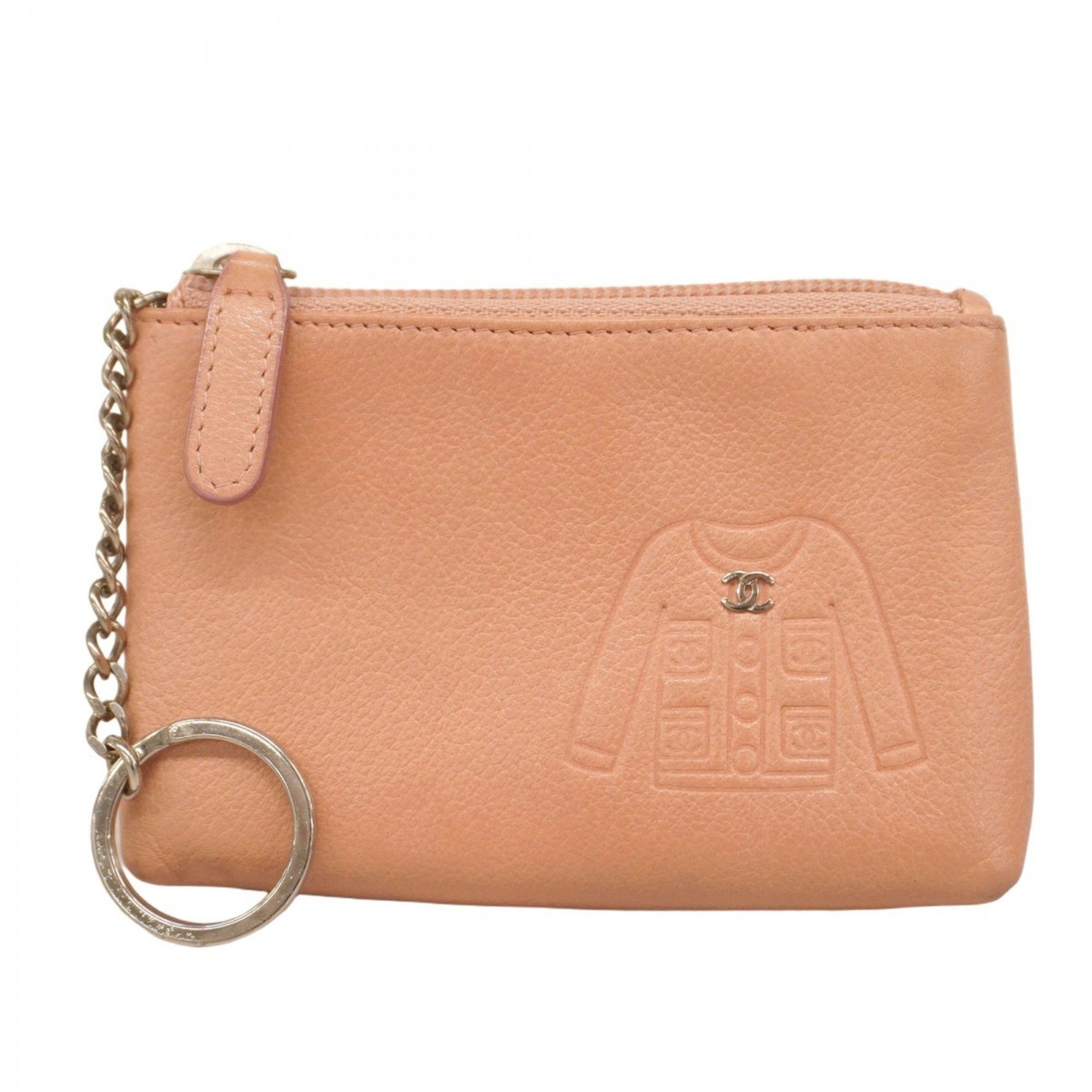 Chanel wallet/coin case, leather, pink, for women