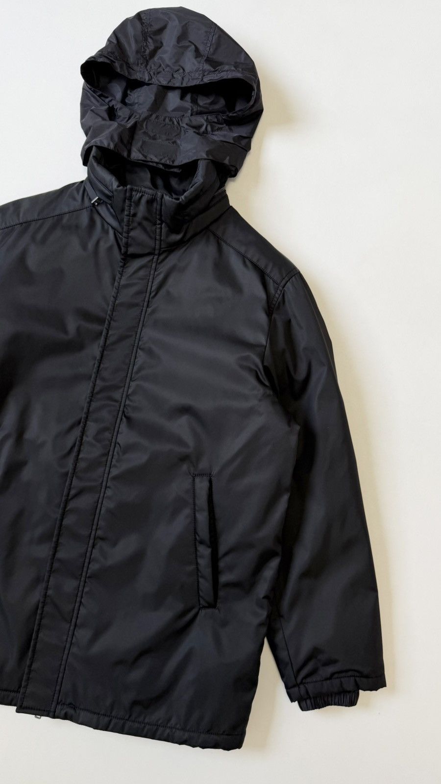 Prada A/W 24 Black Nylon Hooded Utility Jacket Size US L / EU 52-54 / 3 - 8 Thumbnail