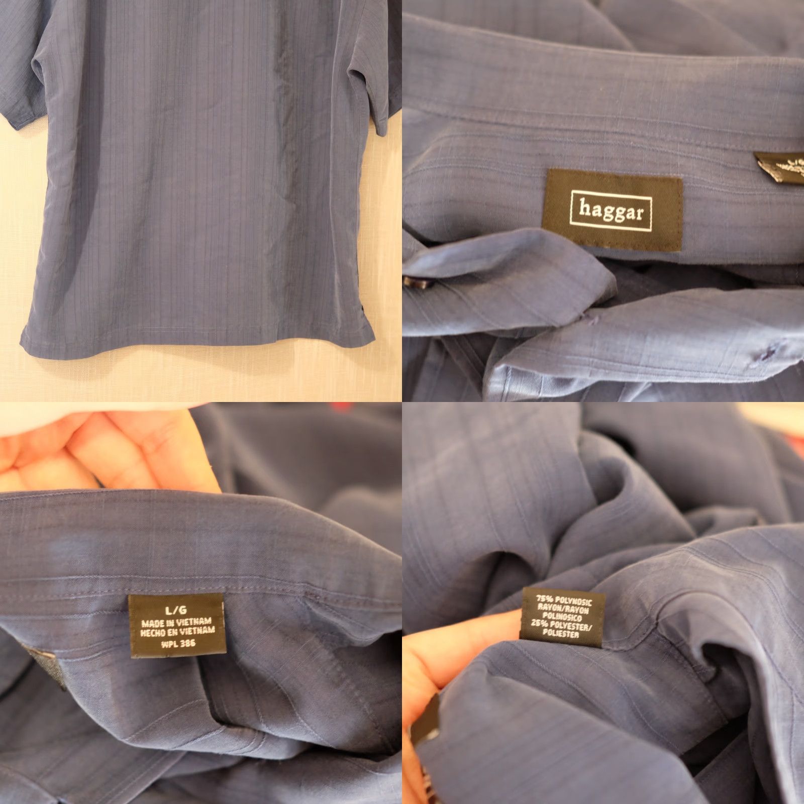 Haggar Haggar Button Down Shirt Navy Short Sleeve Mens L #A17-20 Size US L / EU 52-54 / 3 - 8 Thumbnail
