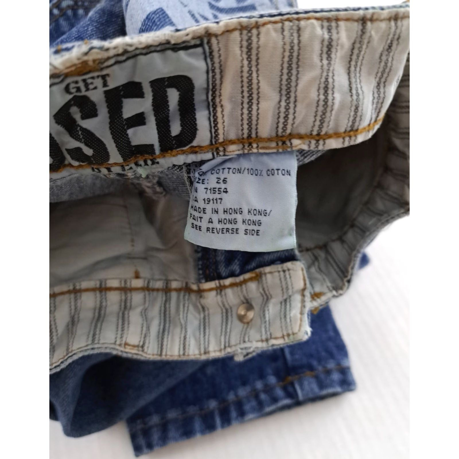Denime VINTAGE Get Used Denim Jeans Women's 26 Blue Cotton 5-Pocket Straight Distressed Inseam 29 EUC Size 26" / US 2 / IT 38 - 3 Thumbnail