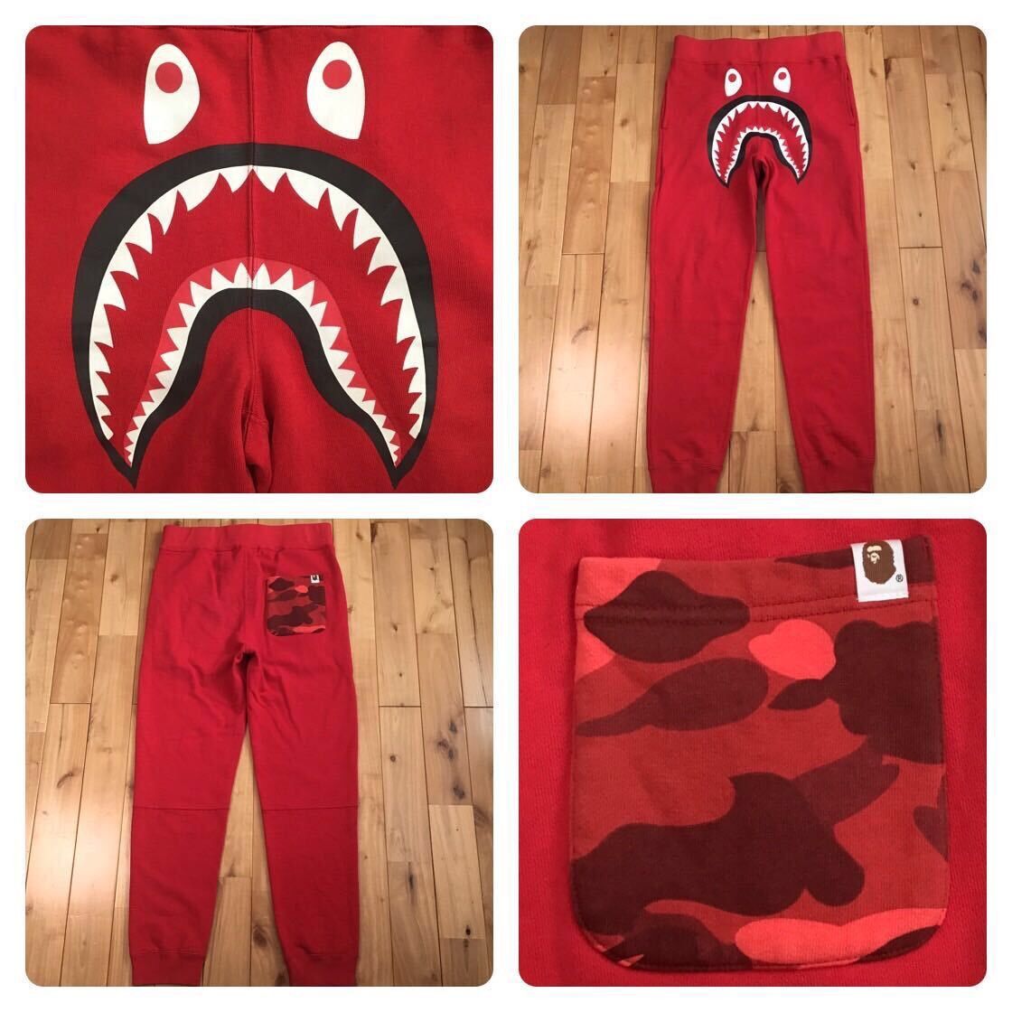 BAPE Shark sweat pants red camo x red a bathing ape ★size M