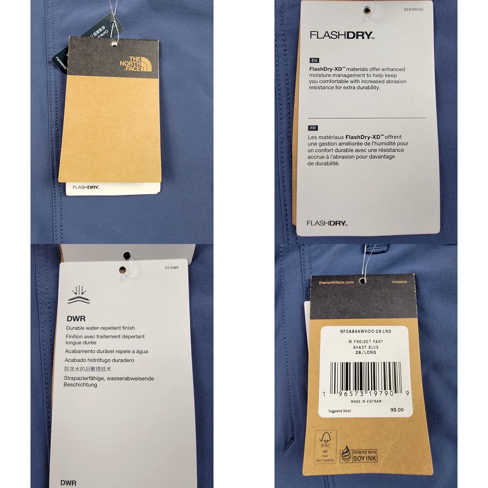 The North Face The North Face Project Pant Mens 28 Long Blue Regular Fit Nylon Spandex Water Resistant Pockets Outdoor Activewear Pants Size US 28 / EU 44 - 8 Thumbnail