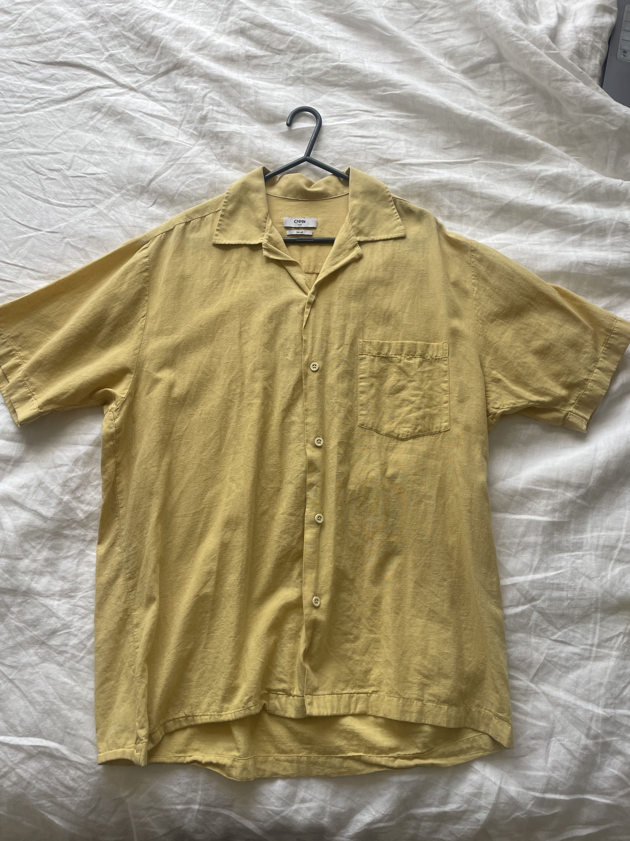 CMMN SWDN CMMN SWDN Turmeric Dyed Cotton Short Sleeve Camp Shirt Size US M / EU 48-50 / 2 - 1 Thumbnail