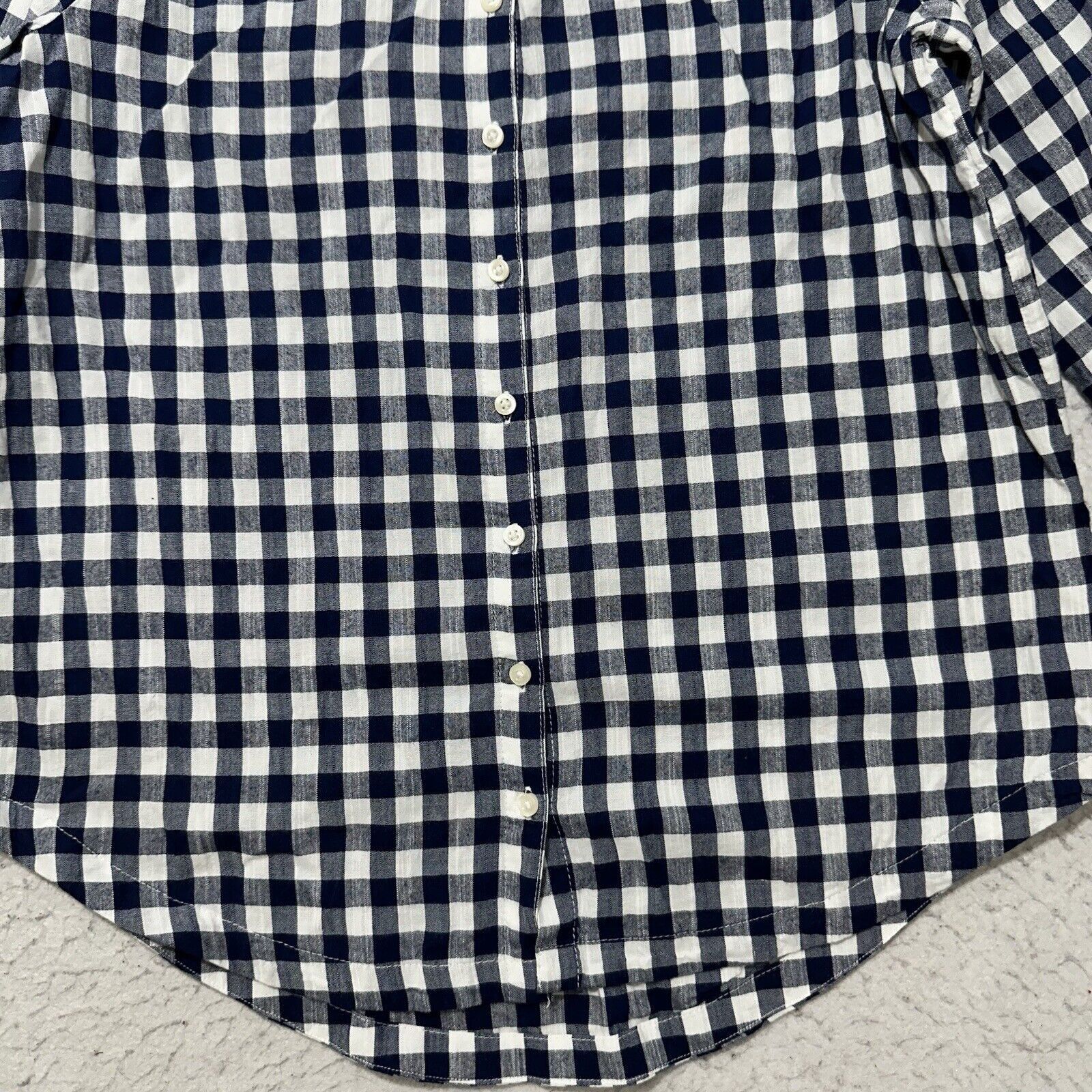 St. Johns Bay St. John's Bay Medium Navy Blue White Gingham Shirt Blouse Size M / US 6-8 / IT 42-44 - 7 Thumbnail