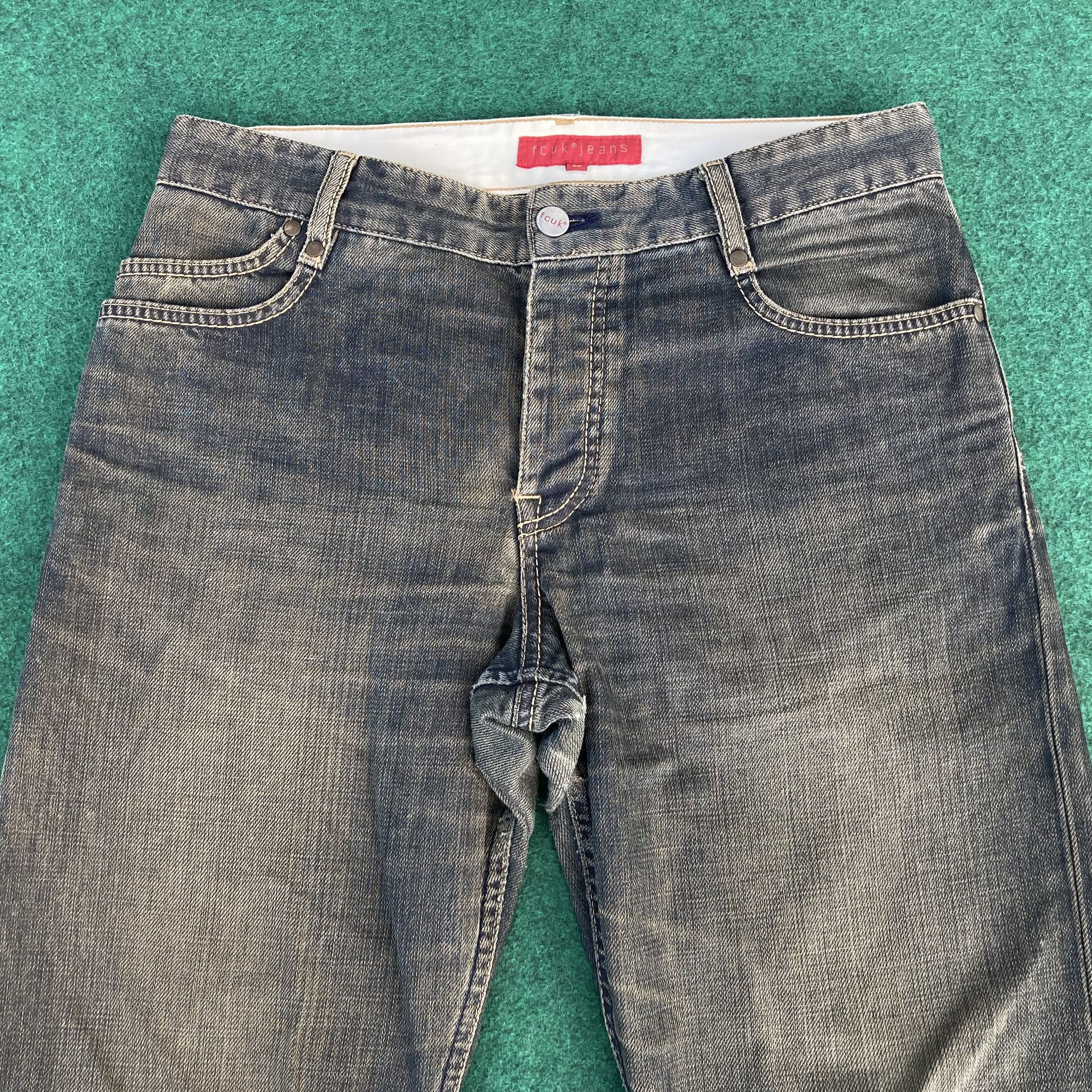 FCUK × French Connection Vtg Fcuk Jeans Flared Denim Ripped Flare Bootcut Jeans Size US 31 - 4 Thumbnail
