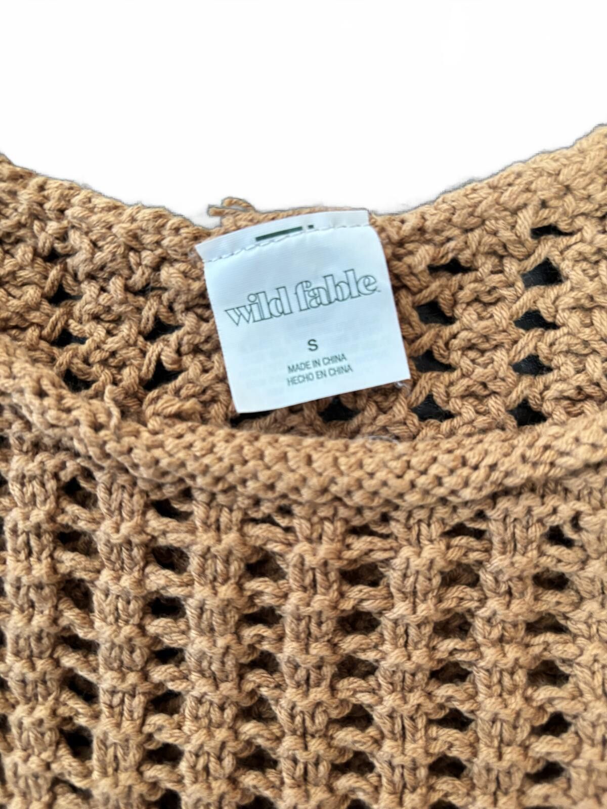 Other Boho Festival Crochet Knit Sleeveless Crop Top Beige. Small Size S / US 4 / IT 40 - 9 Thumbnail