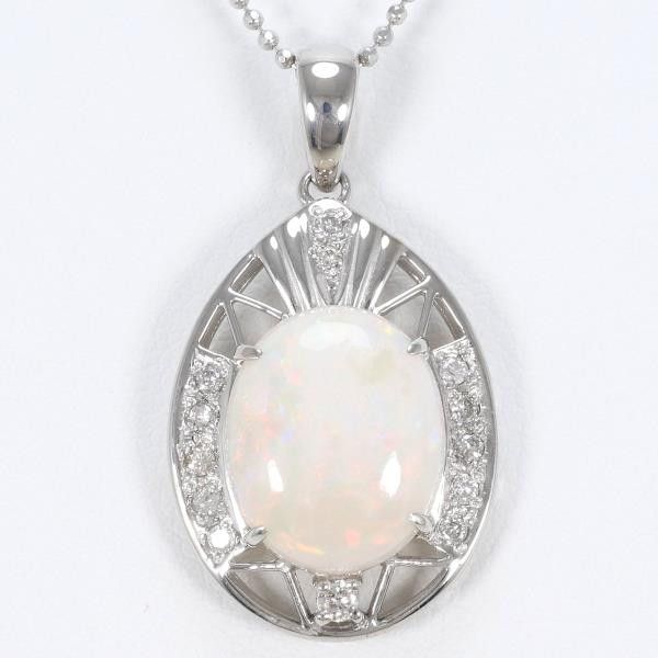 Other Other K18 White Gold Opal Necklace 41cm Metal Necklace in Great Condition Size ONE SIZE - 1 Thumbnail