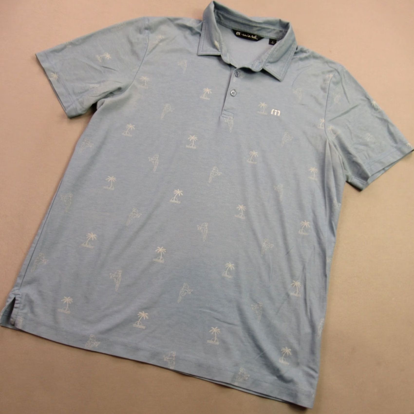 TravisMathew Travis Mathew Polo Golf Shirt Mens Large Short Sleeve Lightweight Outdoors Blue Size US L / EU 52-54 / 3 - 2 Thumbnail