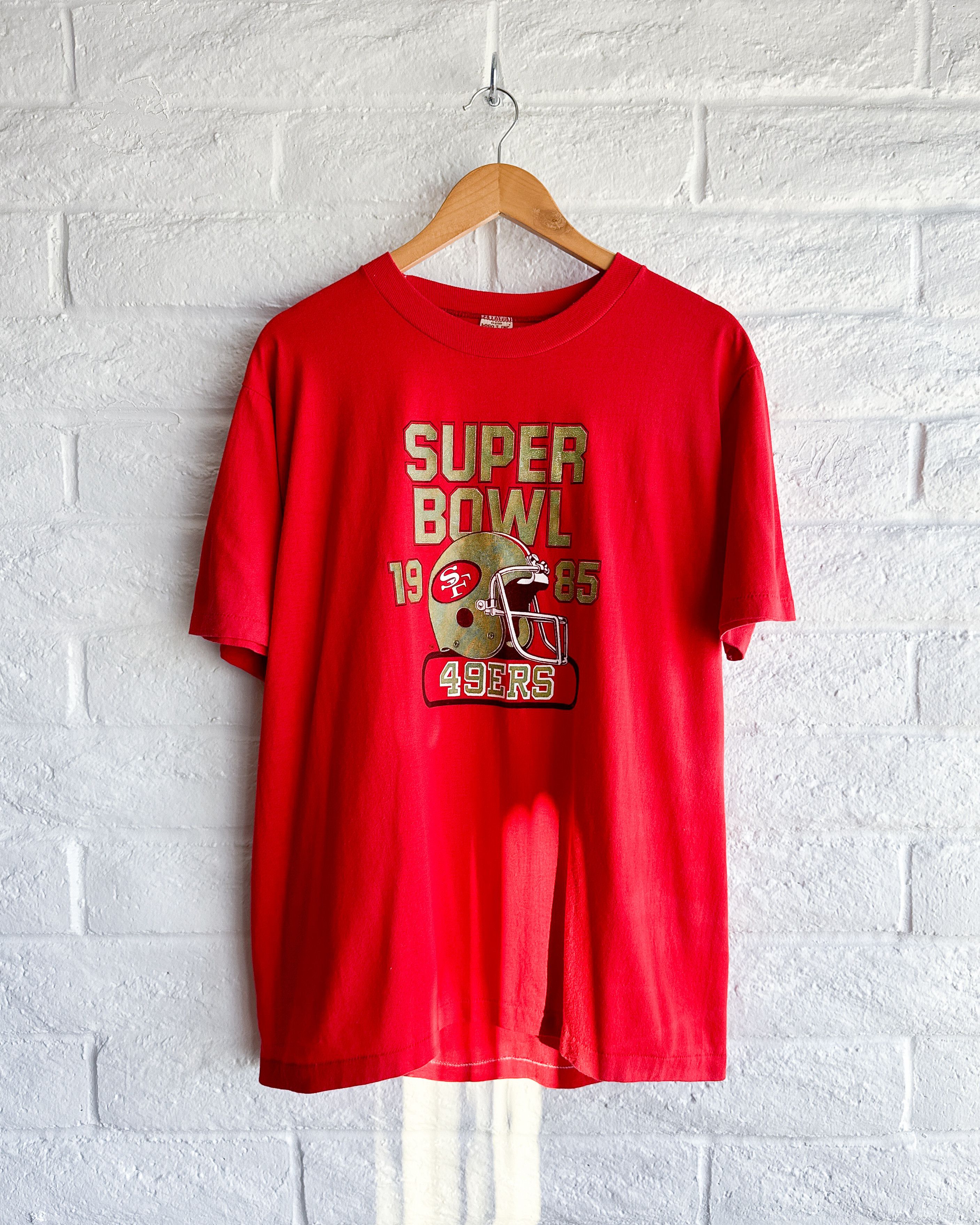 Vintage Vintage 1980s Logo 7 49ers Super Bowl T Shirt Red XL NFL Size US XL / EU 56 / 4 - 1 Thumbnail