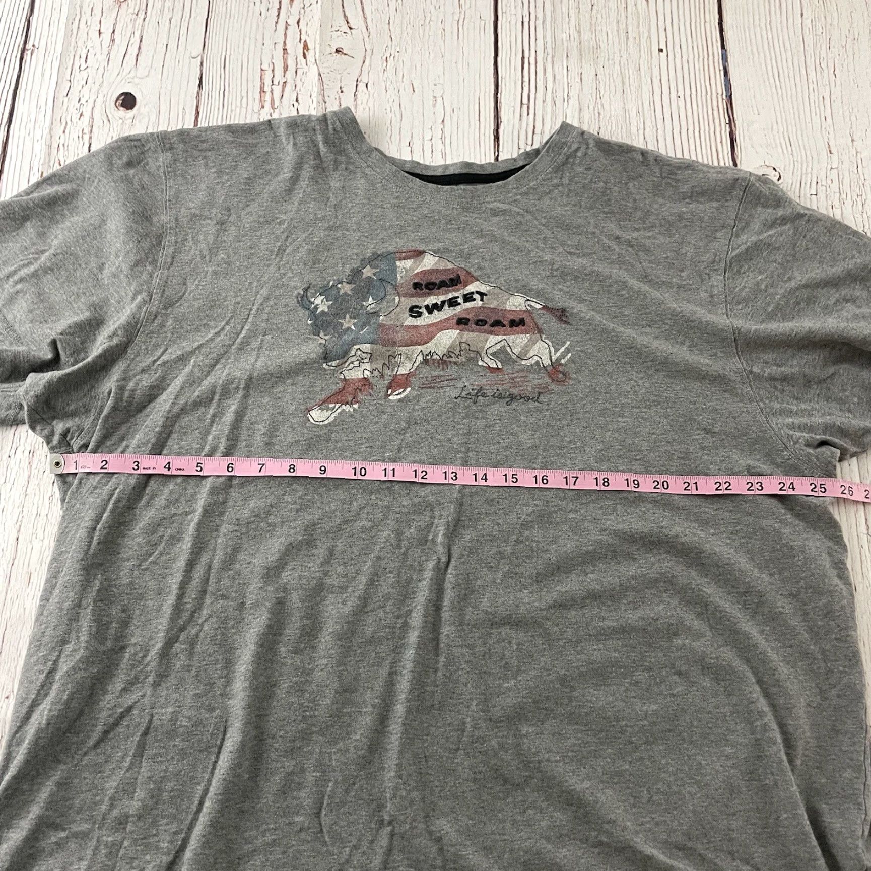 Life is Good Life Is Good T-Shirt Mens 2XL Gray Short Sleeve Roam Sweet Roam Shirt Size US XXL / EU 58 / 5 - 3 Thumbnail