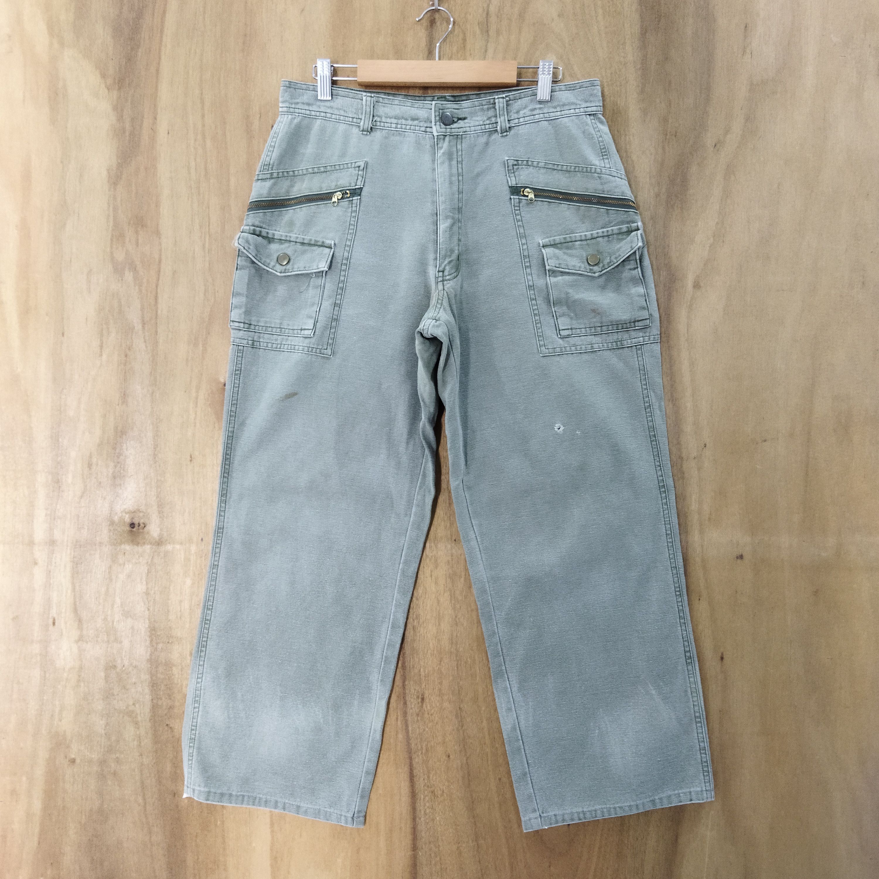 Japanese Brand GINEMEY FADED GREEN BUSH PANTS Size US 32 / EU 48 - 1 Thumbnail
