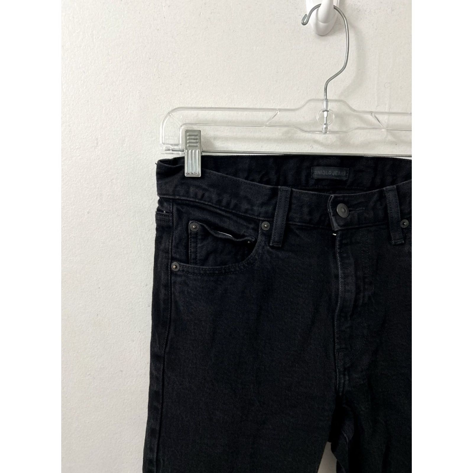 Uniqlo Uniqlo Selvedge Jeans Mens Black Slim Straight Kaihara Stretch Denim 29x32 Size US 29 - 4 Thumbnail