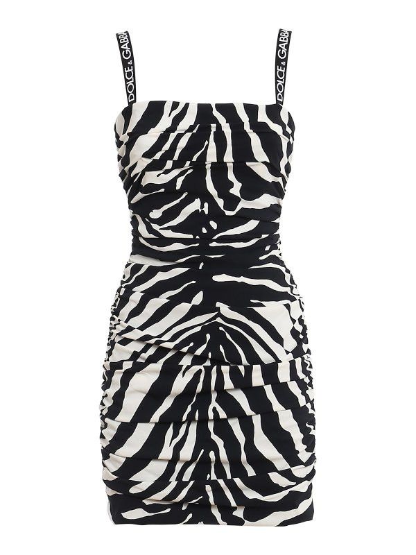 Dolce & Gabbana o1y0825 Mini Dress in Black/White Size L / US 10 / IT 46 - 1 Thumbnail
