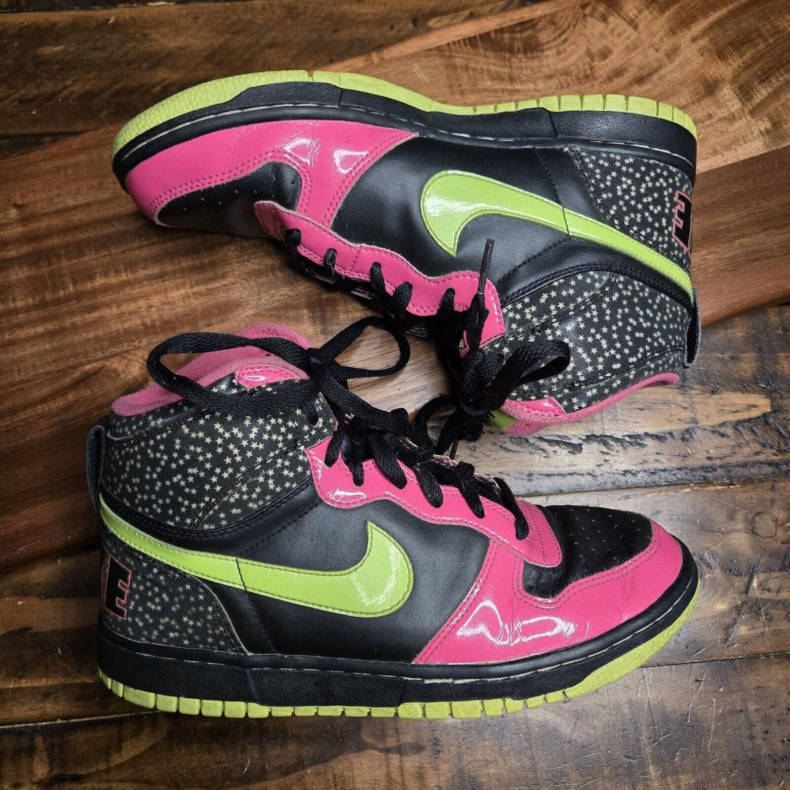 Nike Nike Dunk High Volt/Pink/Lime Basketball Shoes Size 5.5Y Size US 5.5 / IT 35.5 - 3 Thumbnail