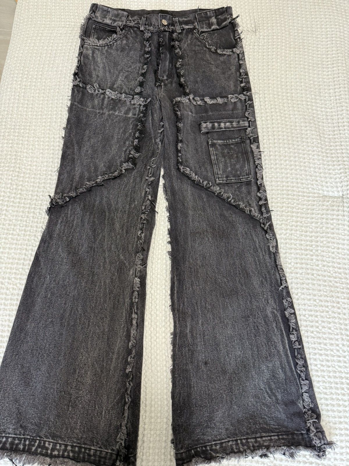 No Faith Studios 001 Flared Black Denim