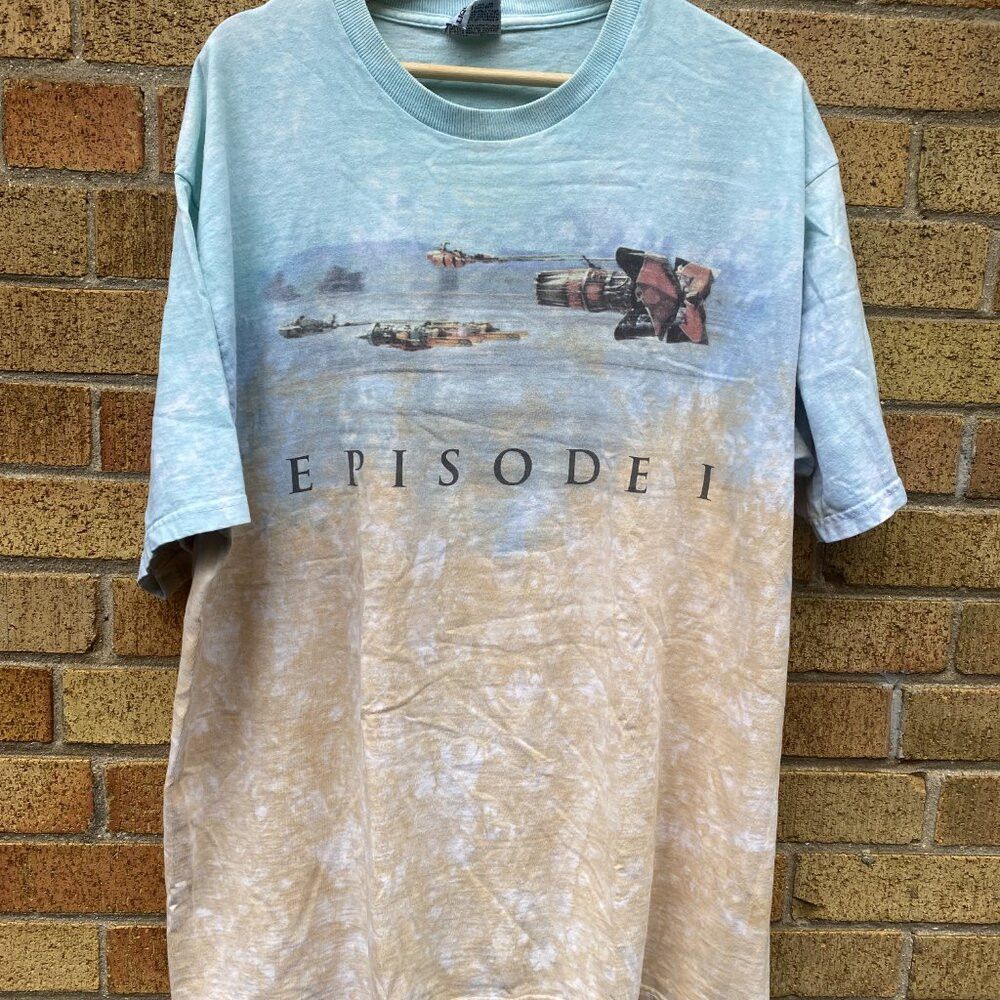 Liquid Blue × Star Wars × Vintage Vintage 90s Liquid Blue Star Wars Episode 1 Movie Promo Shi Size US XL / EU 56 / 4 - 8 Thumbnail